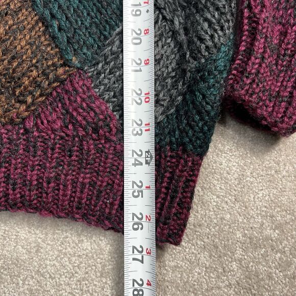 Vintage Justin Blake open weave Grandpa acrylic chunky knit sweater XL - Picture 3 of 5